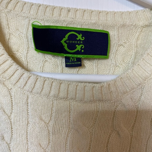 C Wonder by Chris Burch (Tory’s ex-husband) off white cable knit sweater size M - Picture 4 of 5